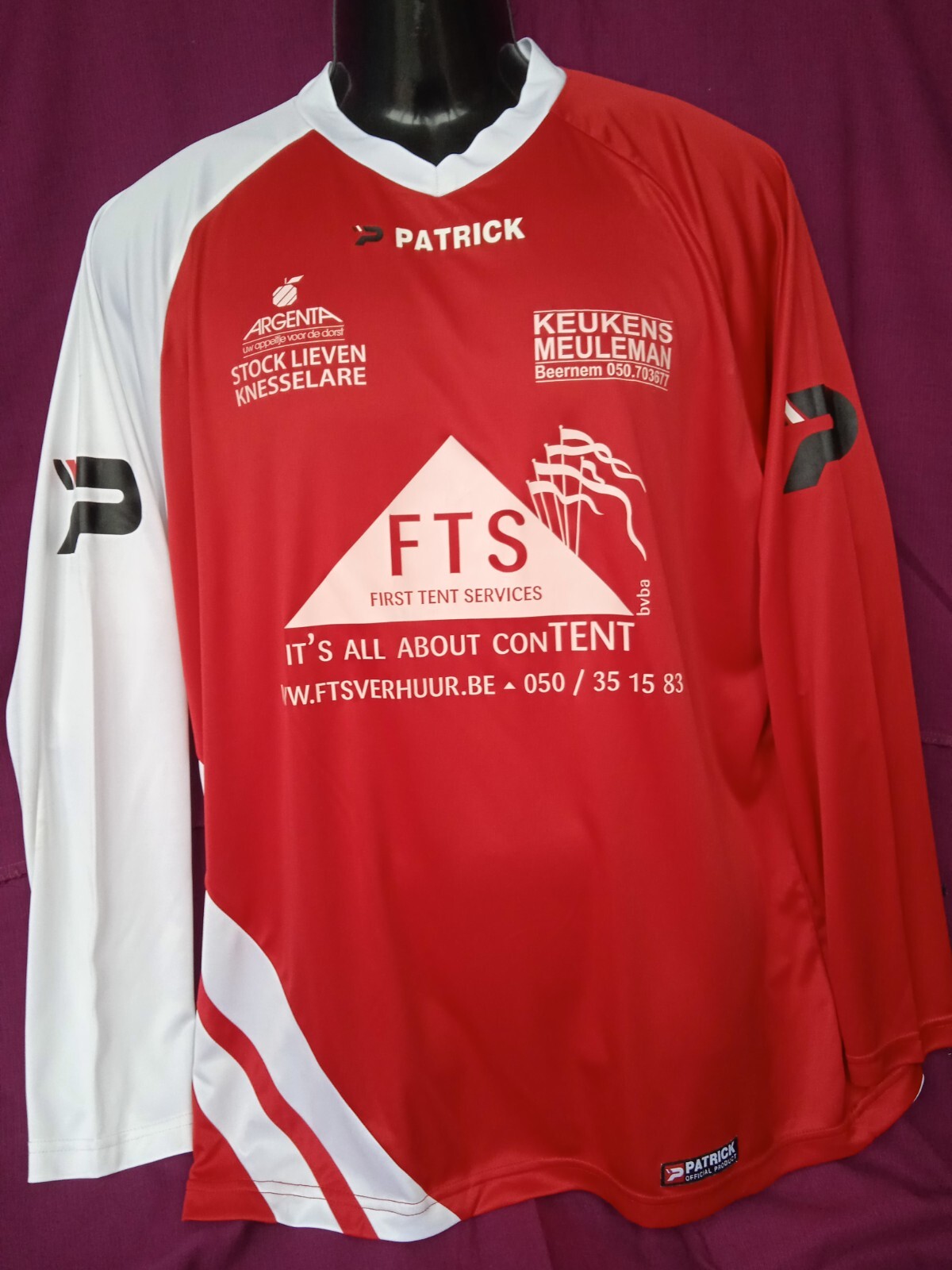 PATRICK Jersey Long sleeve in Red/White with advertising Size 3 XL gallery
