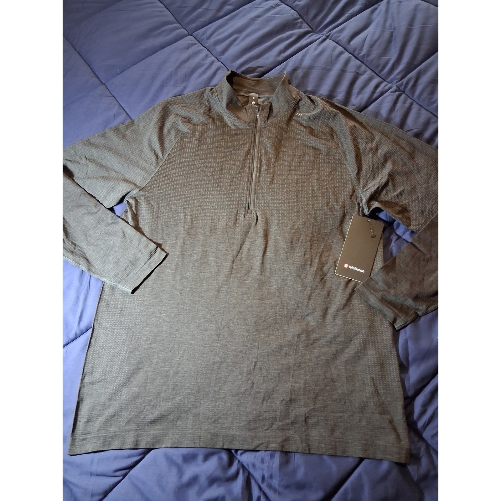 Lululemon Metal Vent Tech 1/2 Zip 2.0 Graphite Grey Black XL LM3F64S New gallery