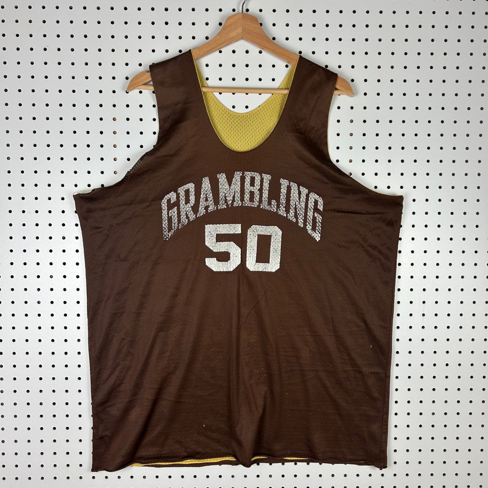 Vtg Champion Grambling State Practice Reversible Jersey XL Gold #50 Basketball gallery