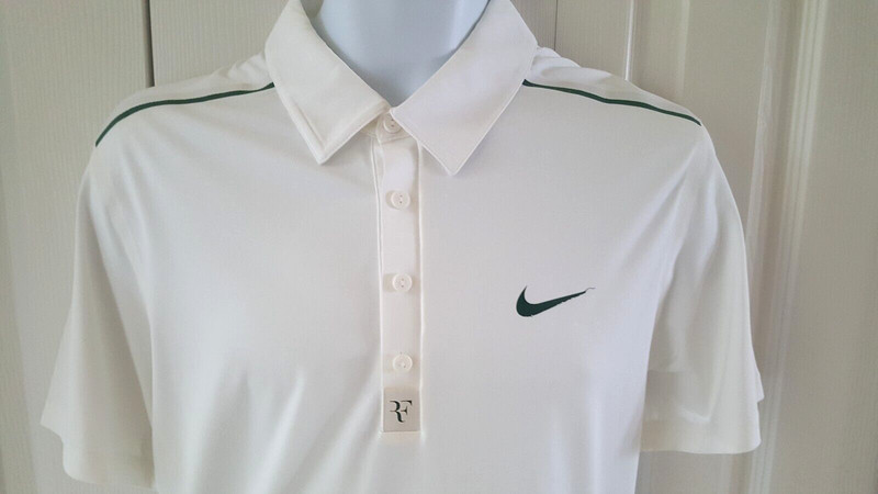 Nike Roger Federer "RF" Tennis Polo Shirt L,. White., gallery