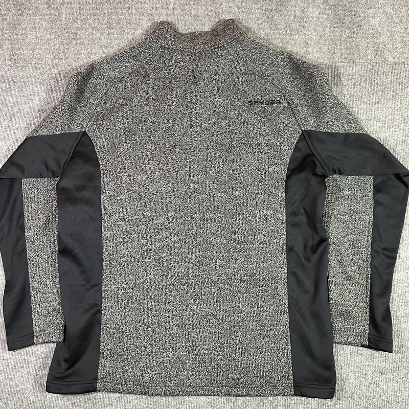 Spyder Fleece Pullover Shirt Mens 2XL Gray Black 1/4 Zip Long Sleeve Ski Outdoor gallery
