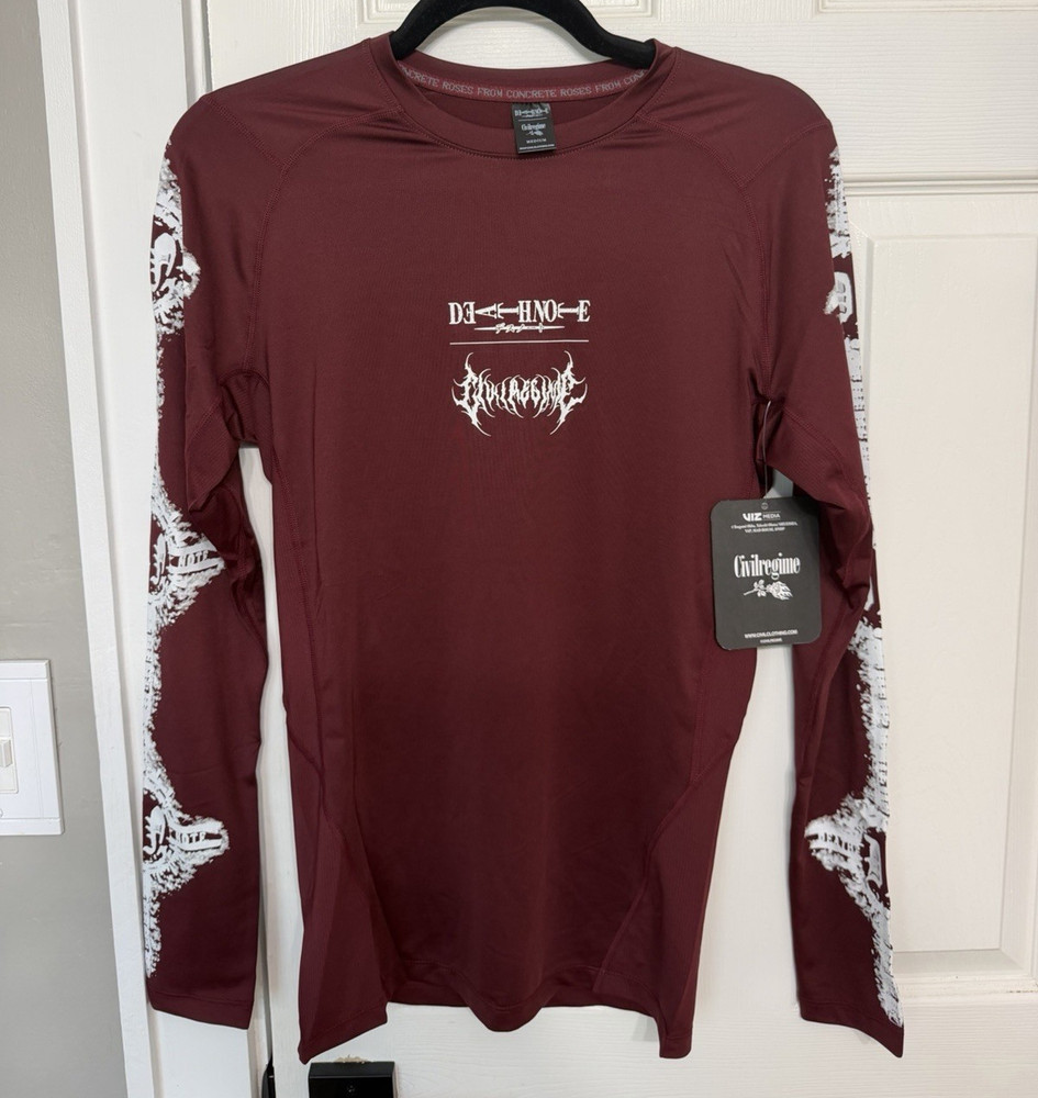 Civil Regime Death Note Compression Shirt Ox Blood Long Sleeve Medium