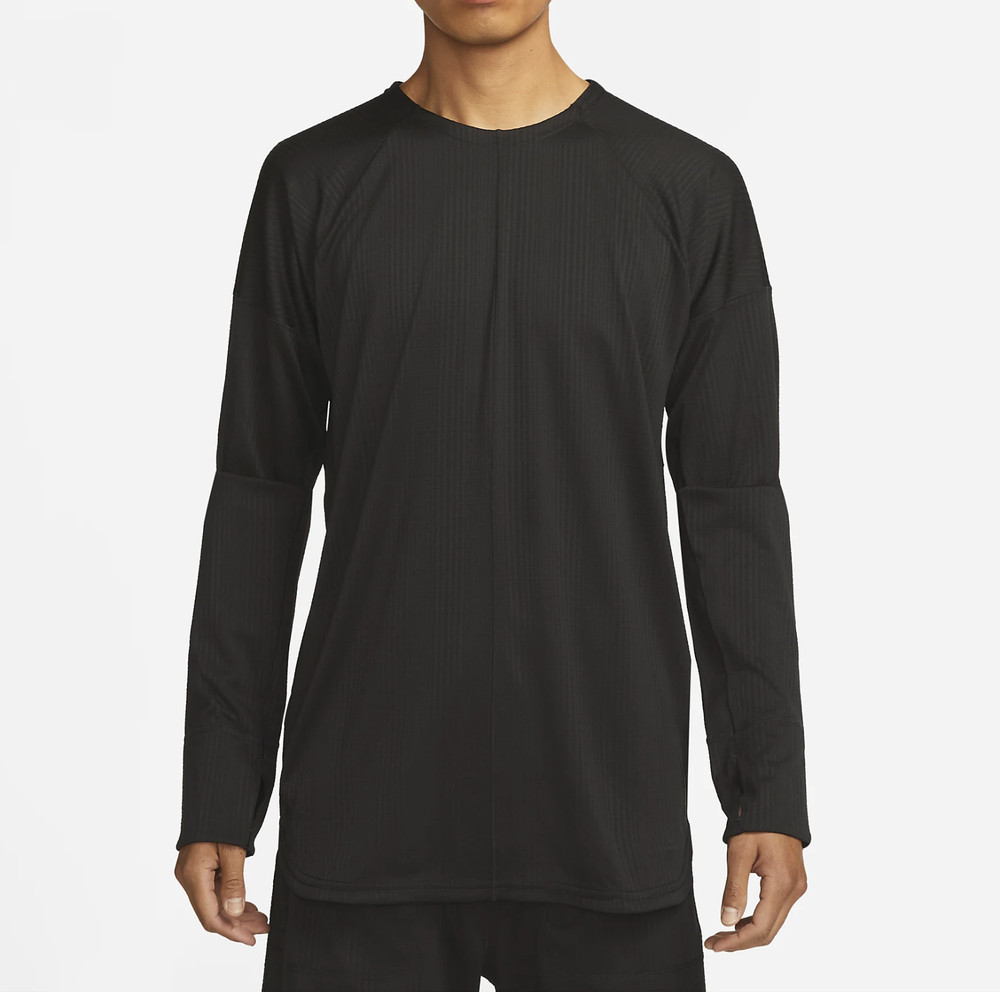 Nike Yoga Dri-FIT Crew Long Sleeve Training Top Black Mens Size S FB7775-010 New