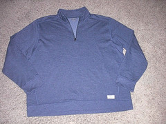 EDDIE BAUER blue cotton polyester blend 1/4 zip neck soft Pullover men’s XL