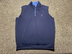 F&G Tech Vest Mens Large 1/4 Pullover Golf Fairway & Greene Polyester Spandex