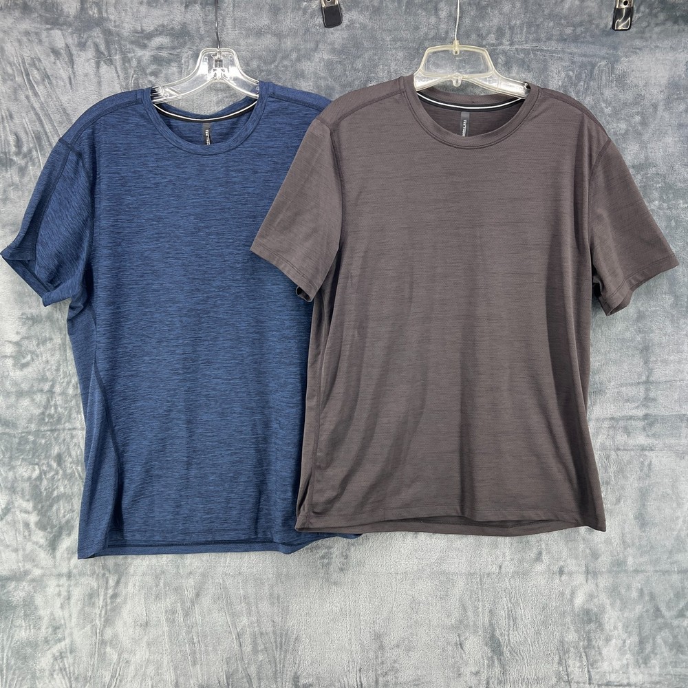 Ten Thousand Versatile & 2.0 2 Shirt Lot Men's Medium Blue Gray Heather Stretch