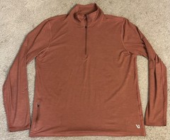 Vuori Men’s Ease Performance 1/2 Zip Pullover V221 – Orange/Red – Large