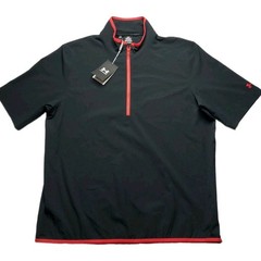 Under Armour Storm Golf Pullover Large Half Zip Short Sleeve Top Black Red