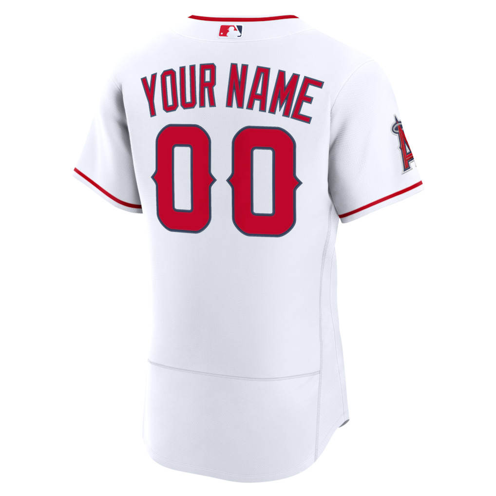 Custom Nike MLB Los Angeles Angels Home Elite A.C. Full Stitched White Jersey gallery