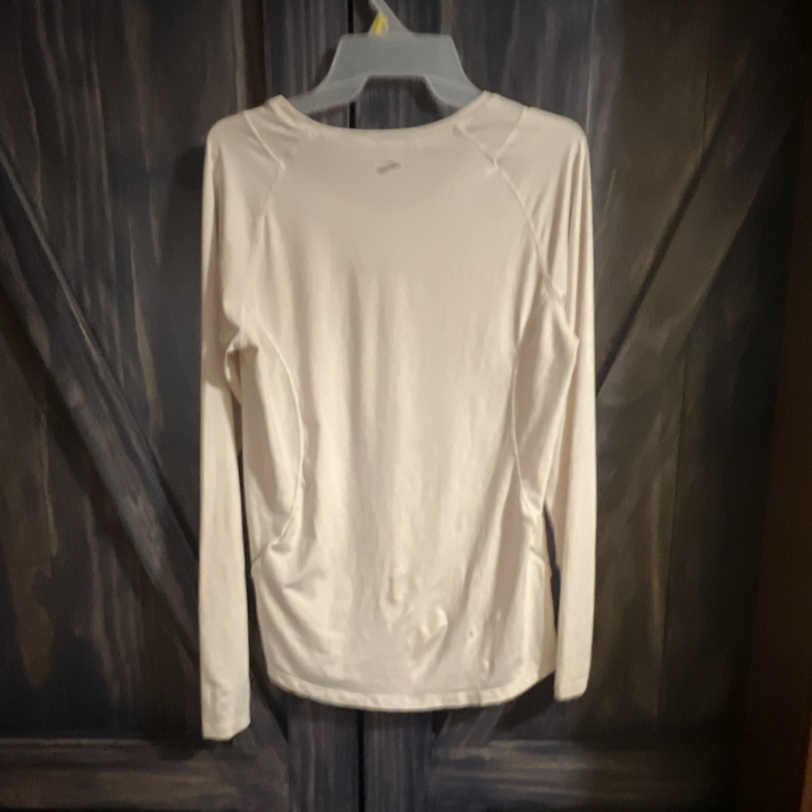 Brooks Womens White Lightweight Long Sleeve Crew Neck Activewear Running T-Shirt gallery