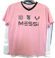 Messi Collection #10 Pink/Black Soccer Jersey T-Shirt Men’s XL Athletic V-Neck
