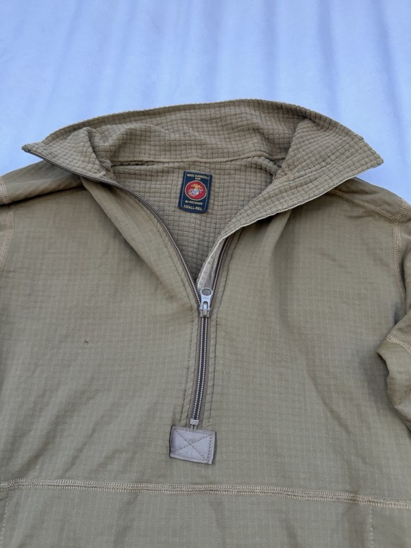USMC FROG FR Fire Resistant Polartec Grid Fleece 1/4 Zip Sz S R Coyote Tactical gallery