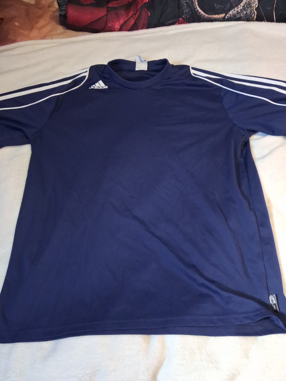 Adidas "Climalite" Mens Blue & White Jersey/Shirt, Relaxed Fit, Size Large gallery
