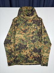 Zero Foxtrot Mens Small Camo Long Sleeve Performance Hoodie Shirt Pocket Logo