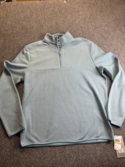 PGA Quarter Zip Mens Small Long Sleeve Light Blue And White New With Tags 1522
