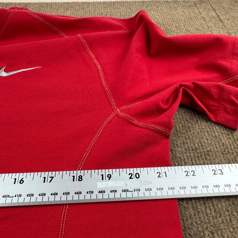 Nike Fit Dry Men's Large T-Shirt Embroidered Logo Cotton Blend Red gallery