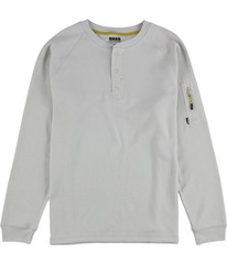 BASS OUTDOOR Mens Performance Thermal Henley Shirt, natural, XL