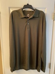 Mens Top Flight XL Pull Over Polyester Golf Shirt, Long Sleeve