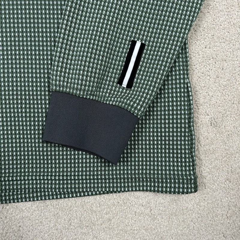 Whitespace Quarter Zip Long Sleeve Top Polo Styling Mens XL Wicking Knit Green gallery