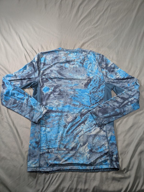 Realtree Fishing Shirt Mens Small Blue Aspect Camo Long Sleeve Reversible Vented gallery
