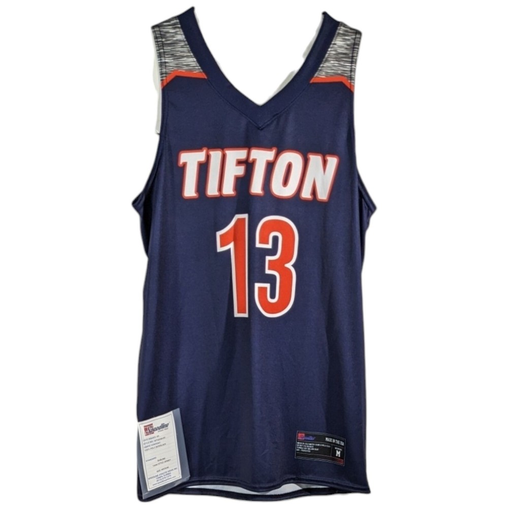 Tifton Basketball Jersey #13 Mens Size M Medium Made USA Navy Blue Red