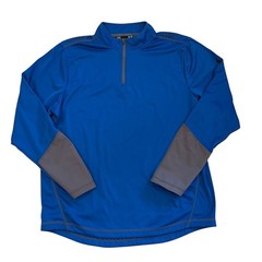 Under Armour Infrared Survivor Shirt Mens Large Blue Loose 1/4 Zip Fleece Lined