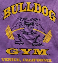 Bulldog Gym Venice Beach California Workout Muscle Raw Hem Sleeveless Shirt NEW