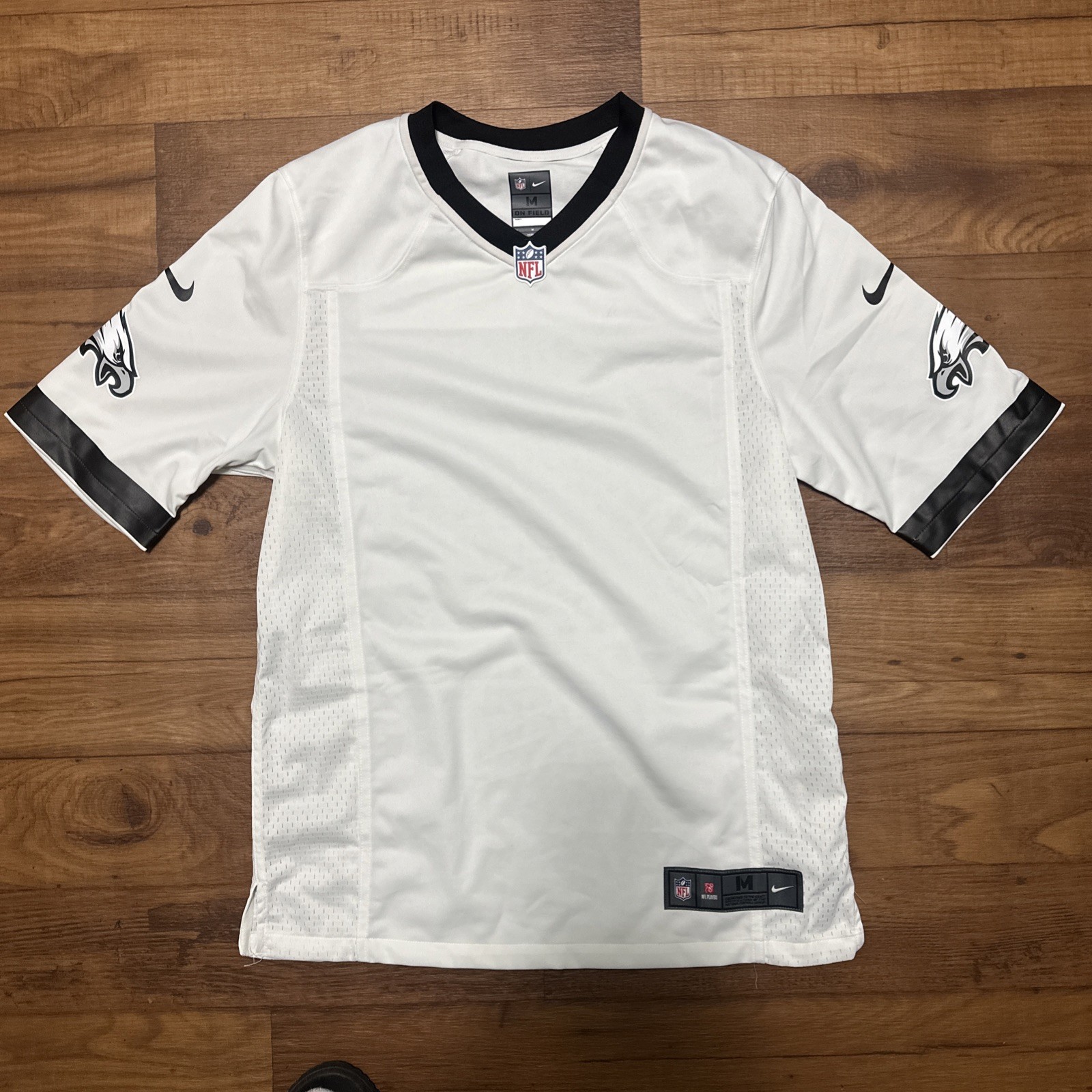 Nike White NFL Blank Philadelphia Eagles Football Home On Field Jersey Mens M gallery