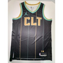 Jordan Charlotte Hornets City Edition Swingman Jersey Black Gold CLT Men LG 48