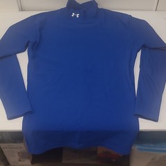 Under Armour HeatGear Men’s LG Blue Compression Mock Neck Long Sleeve Stretch