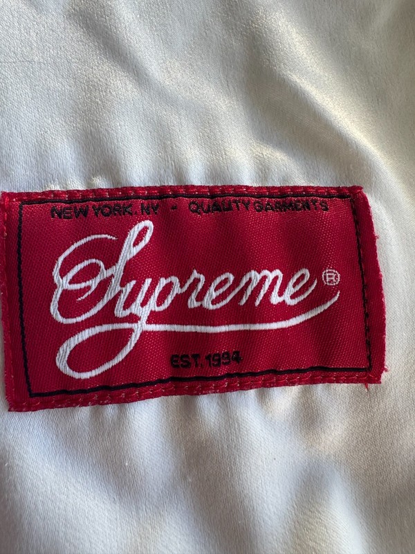 Supreme 1 (One) Satin Jersey Button Up Baseball Black RARE Size XXL WHITE 2XL gallery