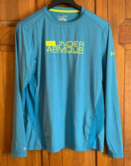 Men’s Under Armour ISO-CHILL L/S Blue Pullover Shirt Tag Size M Loose heatgear