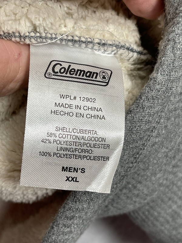 Coleman Thermal Fleece Lined Shirt Men Sz XXL LS Gray Warm Outdoor Snap pocket gallery