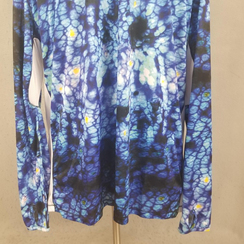 Reel Legends Shirt Mens XL Blue White Long Sleeve Fishing Gaiter REEL-TEC gallery