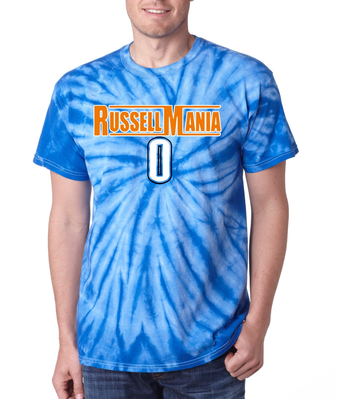 Tie Dye Oklahoma City Thunder Russell Westbrook "Russellmania" jersey T-shirt gallery