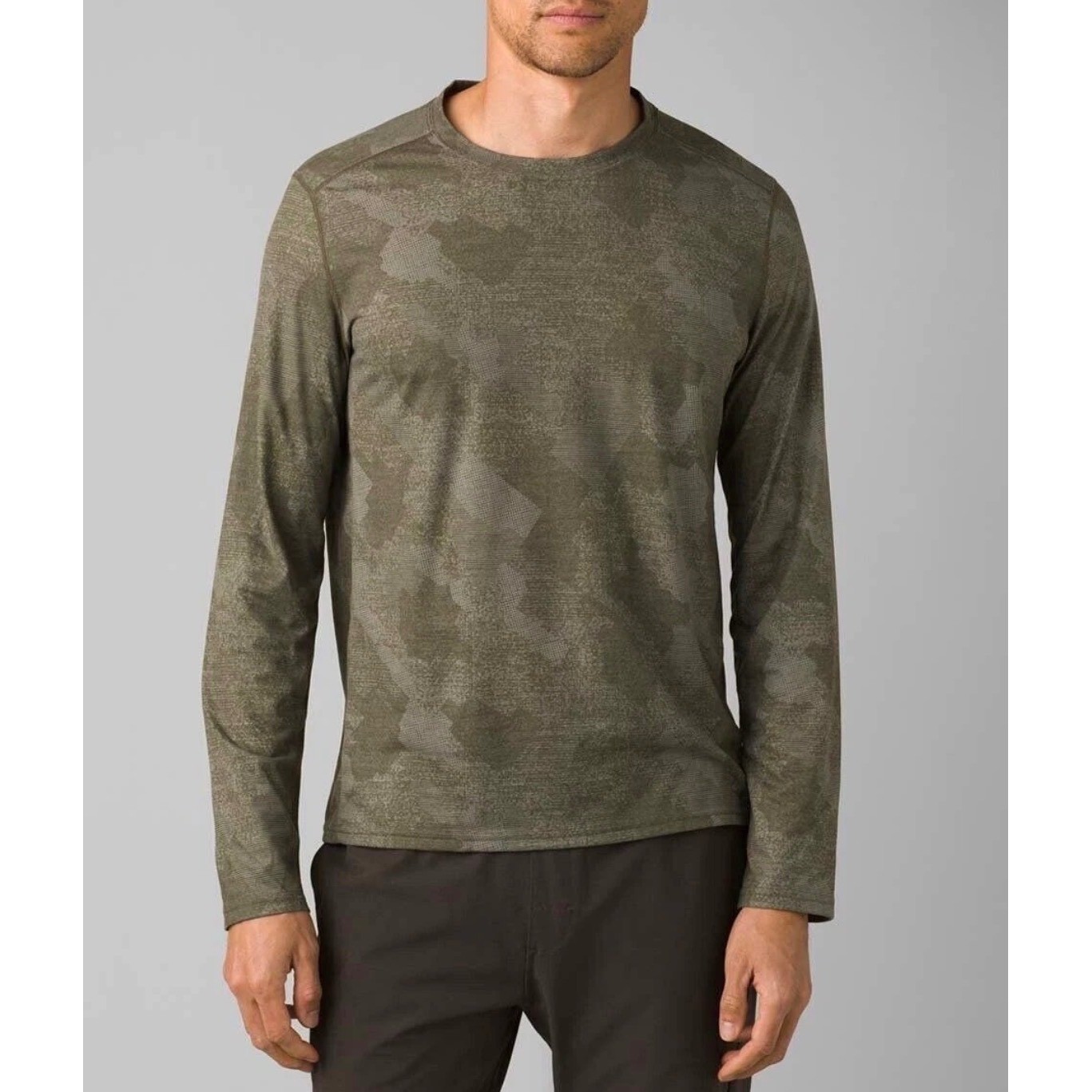 PrAna Mens Camo Long Sleeve Athletic Shirt XXL Breathe Top Performance Comfort gallery