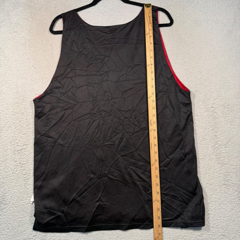 90s Vintage Adidas Reversible Basketball Jersey Mens M Black Red Made in USA gallery