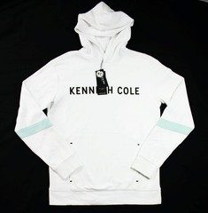 Kenneth Cole Mens Mobility Fleece Hoodie M Sweatshirt Performance Tech White $79
