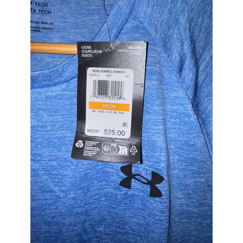 Under Armour Mens Tech 2.0 SS Tee Blue Heather Training Shirt 1326413 NEW Small gallery