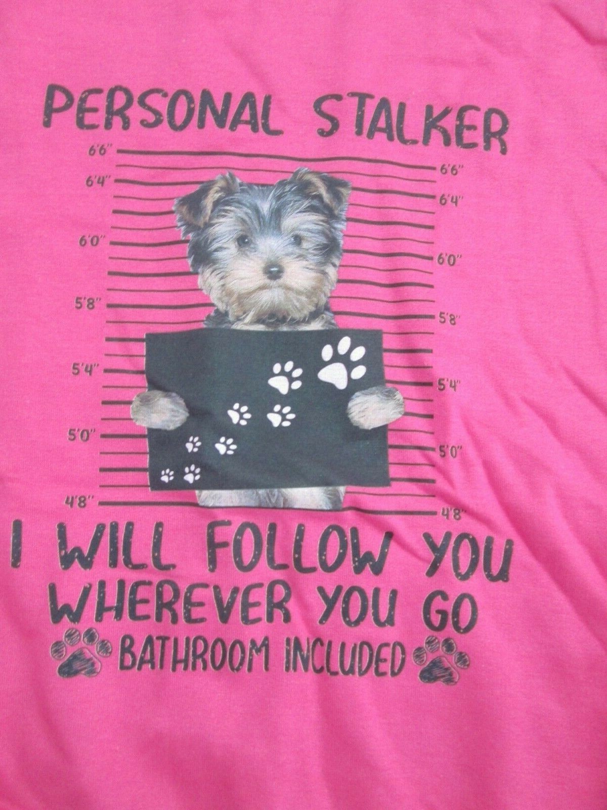 Sweatshirt crew neck small Pink Dog Yorkie Personal Stalker Gildan NEW 3 gallery