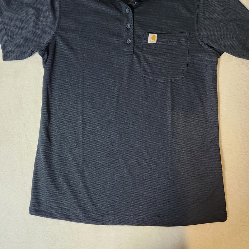 Carhart Force Women’s Navy Relaxed Fit Pocket Polo T-Shirt Blue Medium 8-10 gallery