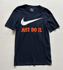 The Nike Tee Just Do It men size S short sleeve crew neck navy Athletic T Shirt
