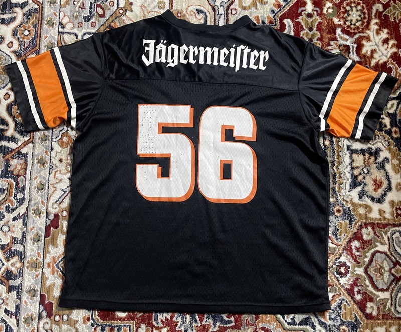 Jagermeister #56 Alcohol Black Orange Football Mesh Jersey ADULT LARGE L gallery
