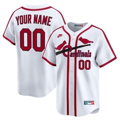 Custom Nike MLB St. Louis Cardinals Cooperstown Collection Stitched White Jersey