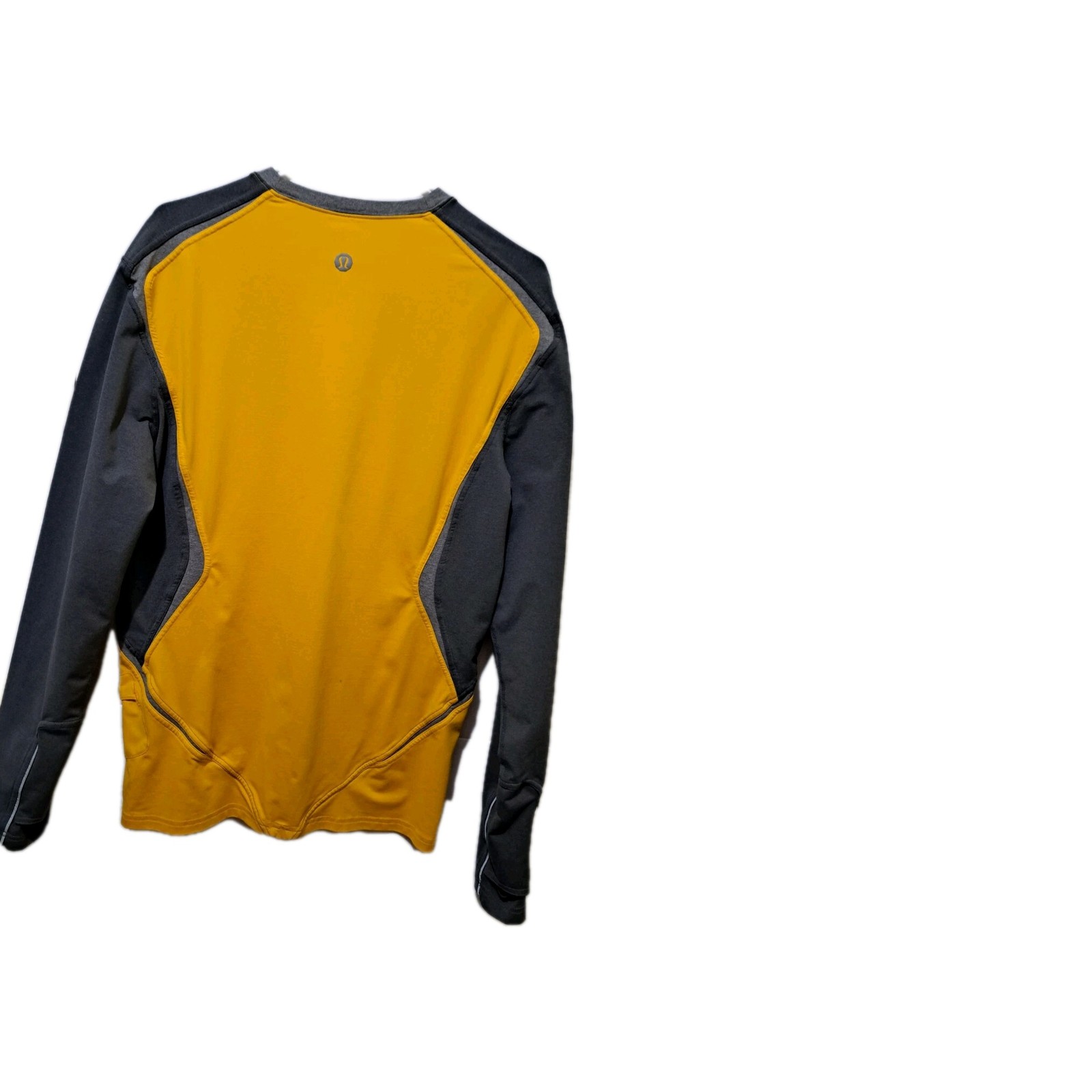 Lululemon Long Sleeve Top Colorblock Dark Gray and Golden Yellow Size L Men’s gallery