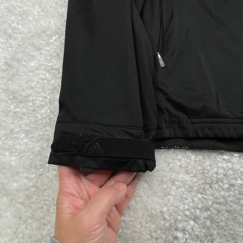 Adidas Jacket Men Large Black Full Zip Golf Windbreaker Mesh Lined Climaproof gallery