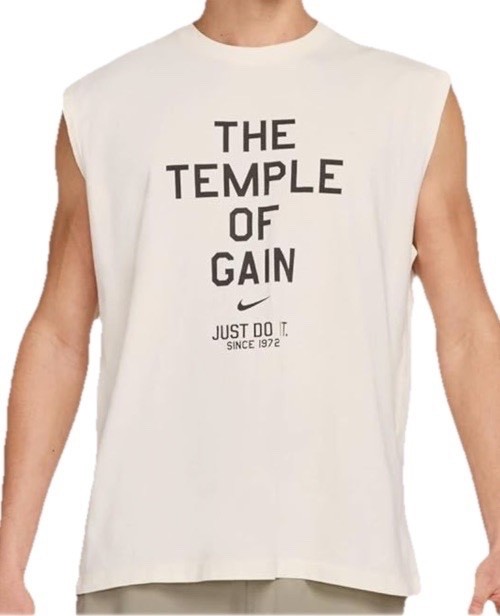 NWT men's large nike The Temple Of Gain Sleeveless Graphic tee/tank Off White gallery