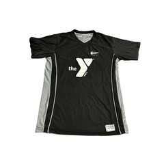 Vintage Jersey Shirts Mens XL Black Grey Excellent V-Neck Mesh Athletic Tee