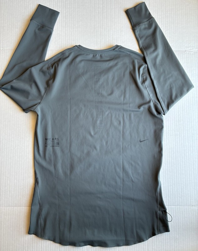Nike Dri-Fit ADV APS Performance Running Shirt Men's L Slim Fit Gray LS DR1899 gallery