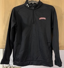 Under Armour LS 1/4 Zip W/pockets Black Fleece Lined Sz Large